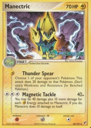 Manectric EX (38/107) (Deoxys Prerelease Promo) [Nintendo: Black Star Promos] Pokemon Single Pokémon  | Multizone: Comics And Games