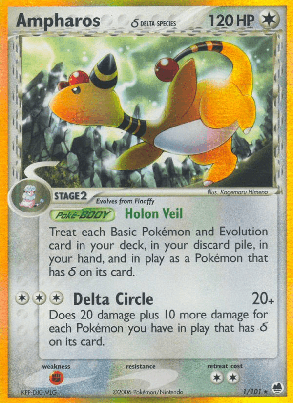 Ampharos (1/101) (Delta Species) [EX: Dragon Frontiers] Pokemon Single Pokémon  | Multizone: Comics And Games