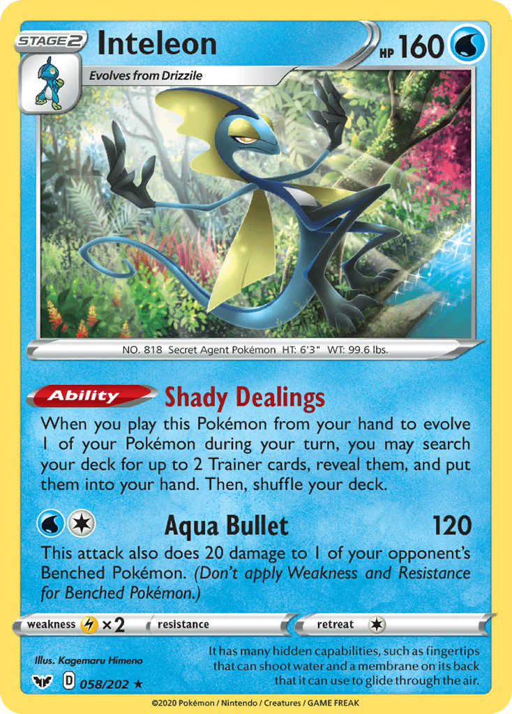 Inteleon (058/202) [Sword & Shield: Base Set] Pokemon Single Pokémon  | Multizone: Comics And Games