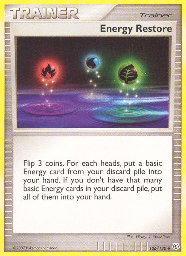 Energy Restore (106/130) [Diamond & Pearl: Base Set] Pokemon Single Pokémon  | Multizone: Comics And Games