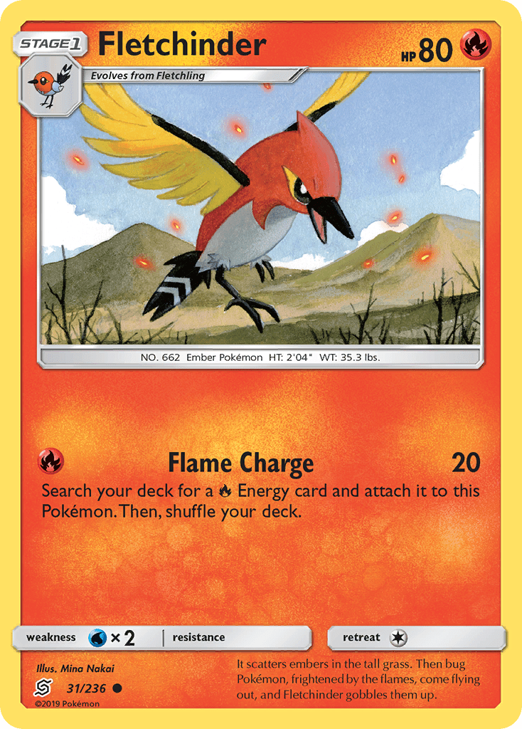 Fletchinder (31/236) [Sun & Moon: Unified Minds] Pokemon Single Pokémon  | Multizone: Comics And Games
