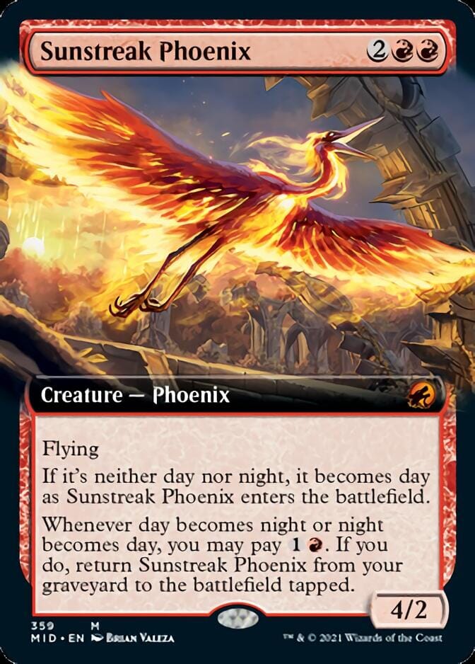 Sunstreak Phoenix (Extended) [Innistrad: Midnight Hunt] MTG Single Magic: The Gathering  | Multizone: Comics And Games