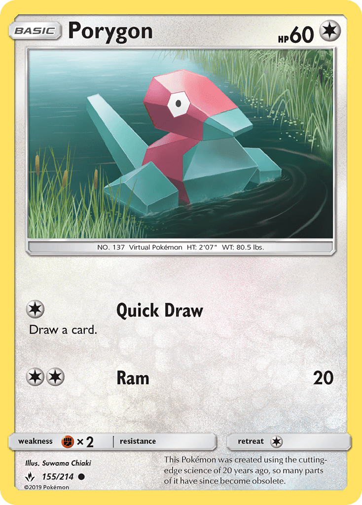 Porygon (155/214) [Sun & Moon: Unbroken Bonds] Pokemon Single Pokémon  | Multizone: Comics And Games