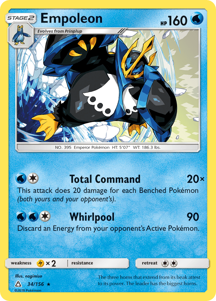 Empoleon (34/156) [Sun & Moon: Ultra Prism] Pokemon Single Pokémon  | Multizone: Comics And Games