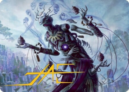 Myojin of Grim Betrayal Art Card (Gold-Stamped Signature) [Kamigawa: Neon Dynasty Art Series] MTG Single Magic: The Gathering  | Multizone: Comics And Games