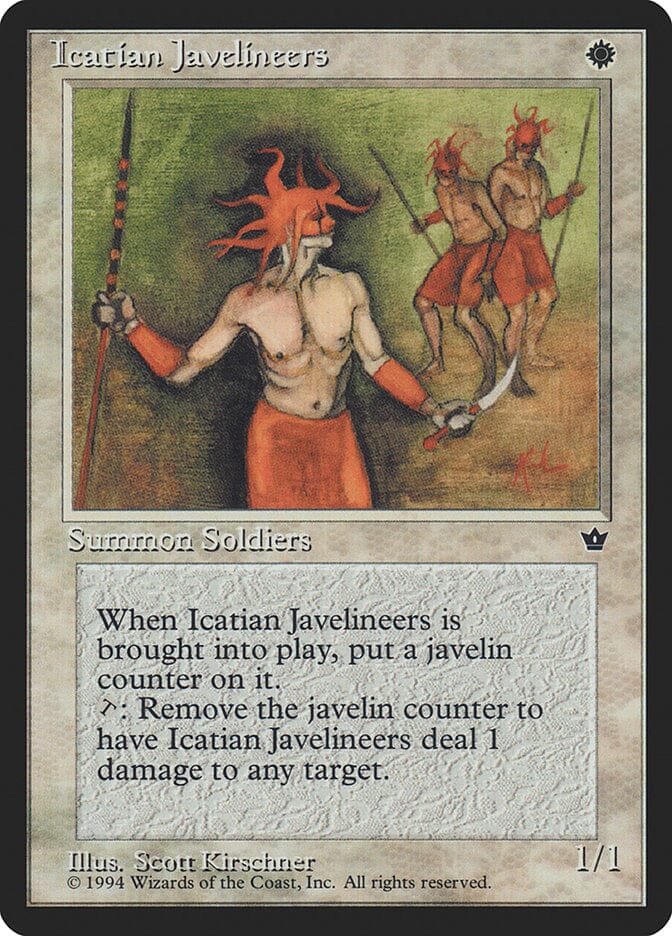 Icatian Javelineers (Scott Kirschner) [Fallen Empires] MTG Single Magic: The Gathering  | Multizone: Comics And Games