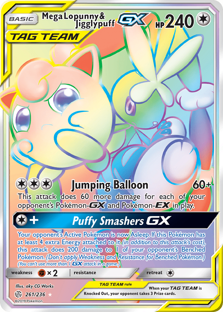Mega Lopunny & Jigglypuff GX (261/236) [Sun & Moon: Cosmic Eclipse] Pokemon Single Pokémon  | Multizone: Comics And Games