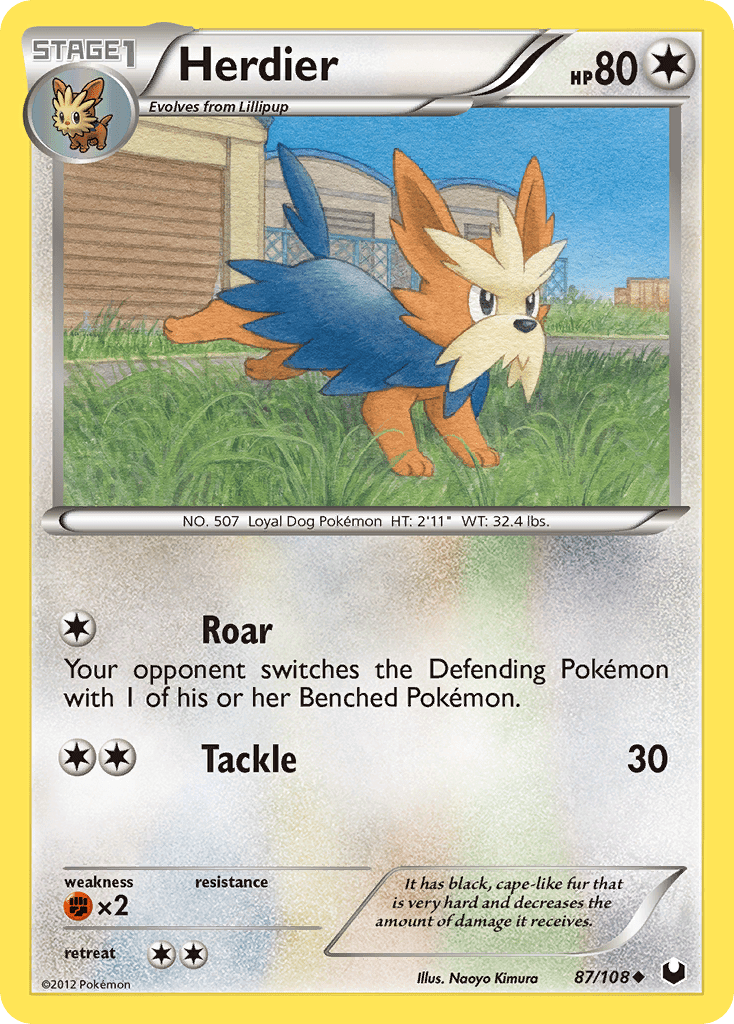 Herdier (87/108) [Black & White: Dark Explorers] Pokemon Single Pokémon  | Multizone: Comics And Games