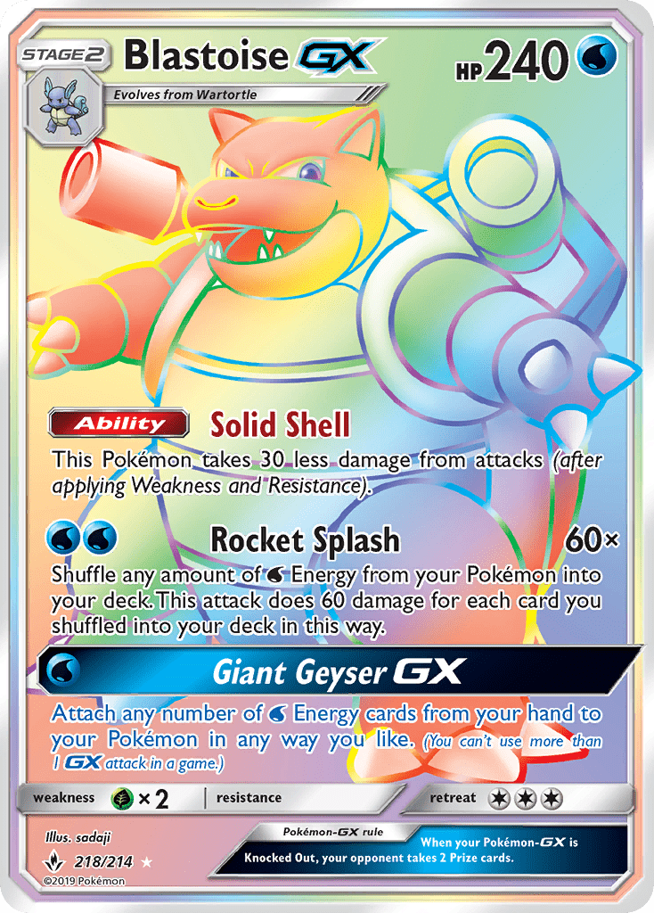 Blastoise GX (218/214) [Sun & Moon: Unbroken Bonds] Pokemon Single Pokémon  | Multizone: Comics And Games
