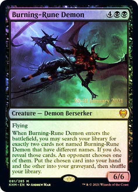 Burning-Rune Demon [Kaldheim Prerelease Promos] MTG Single Magic: The Gathering  | Multizone: Comics And Games