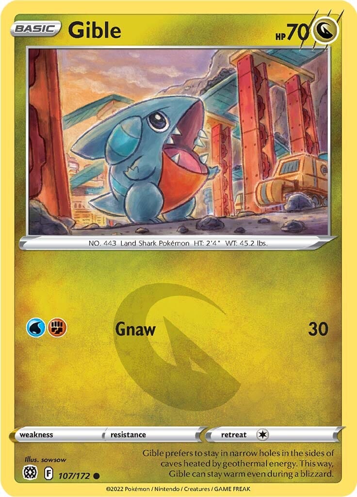 Gible (107/172) [Sword & Shield: Brilliant Stars] Pokemon Single Pokémon  | Multizone: Comics And Games