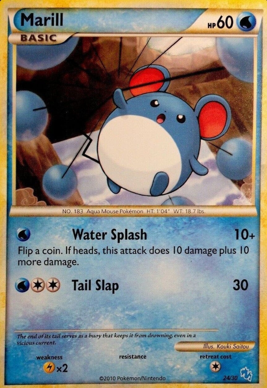 Marill (24/30) [HeartGold & SoulSilver: Trainer Kit - Gyarados] Pokemon Single Pokémon  | Multizone: Comics And Games
