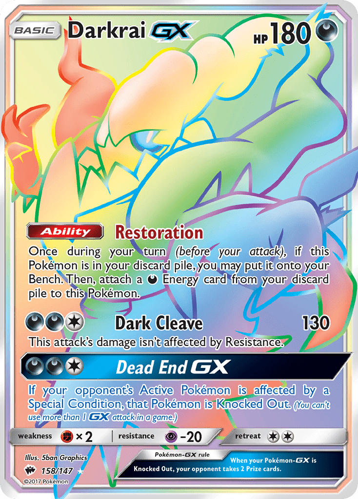 Darkrai GX (158/147) [Sun & Moon: Burning Shadows] Pokemon Single Pokémon  | Multizone: Comics And Games