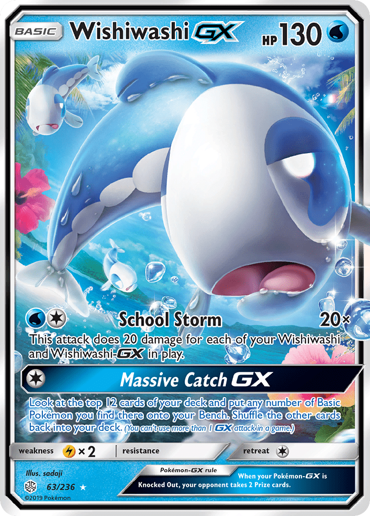 Wishiwashi GX (63/236) [Sun & Moon: Cosmic Eclipse] Pokemon Single Pokémon  | Multizone: Comics And Games