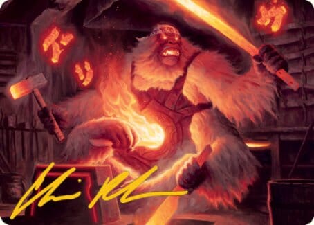 Kami of Industry Art Card (Gold-Stamped Signature) [Kamigawa: Neon Dynasty Art Series] MTG Single Magic: The Gathering  | Multizone: Comics And Games