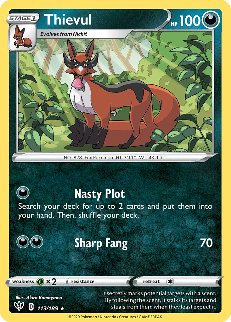 Thievul (113/189) [Sword & Shield: Darkness Ablaze] Pokemon Single Pokémon  | Multizone: Comics And Games