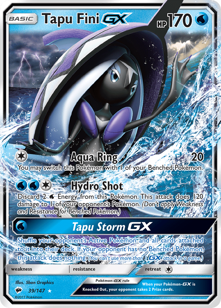 Tapu Fini GX (39/147) [Sun & Moon: Burning Shadows] Pokemon Single Pokémon  | Multizone: Comics And Games
