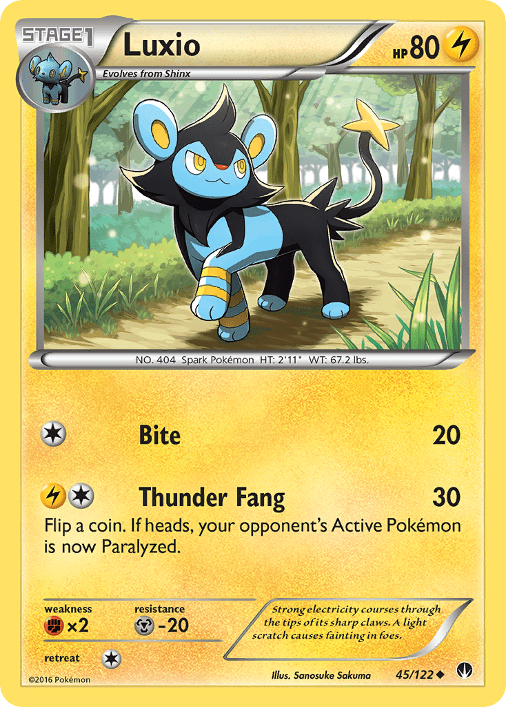 Luxio (45/122) [XY: BREAKpoint] Pokemon Single Pokémon  | Multizone: Comics And Games