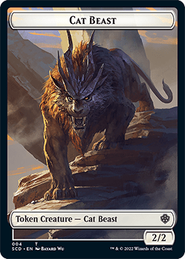 Elf Warrior // Cat Beast Double-Sided Token [Starter Commander Decks] MTG Single Magic: The Gathering  | Multizone: Comics And Games