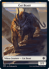 Elf Warrior // Cat Beast Double-Sided Token [Starter Commander Decks] MTG Single Magic: The Gathering  | Multizone: Comics And Games