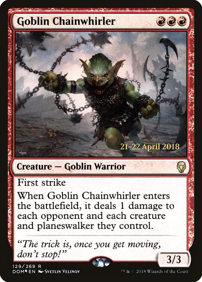 Goblin Chainwhirler [Dominaria Prerelease Promos] MTG Single Magic: The Gathering  | Multizone: Comics And Games