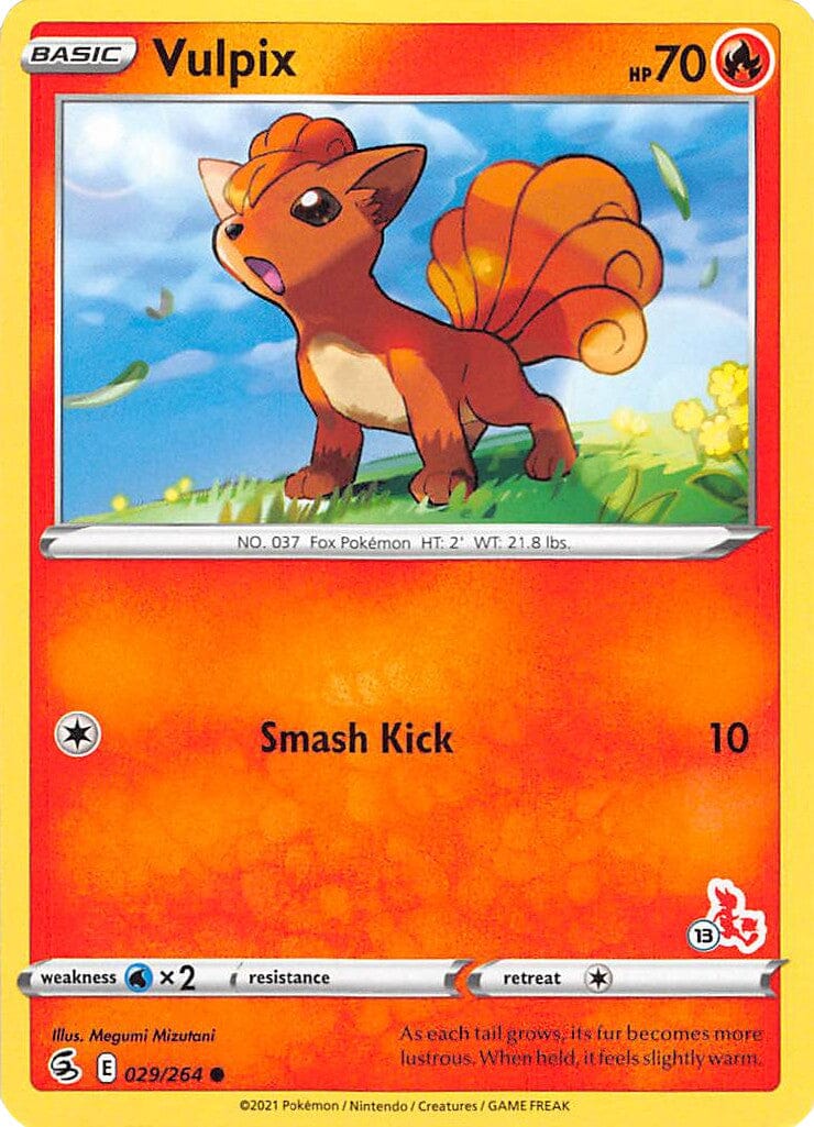 Vulpix (029/264) (Cinderace Stamp #13) [Battle Academy 2022] Pokemon Single Pokémon  | Multizone: Comics And Games