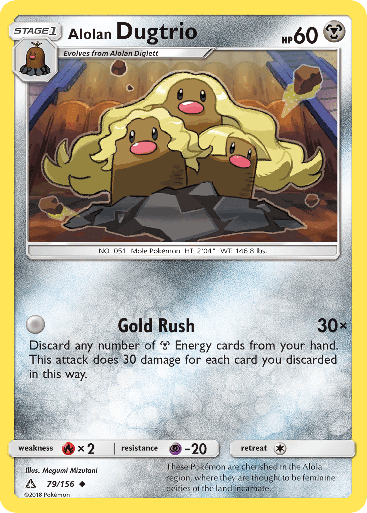 Alolan Dugtrio (79/156) [Sun & Moon: Ultra Prism] Pokemon Single Pokémon  | Multizone: Comics And Games