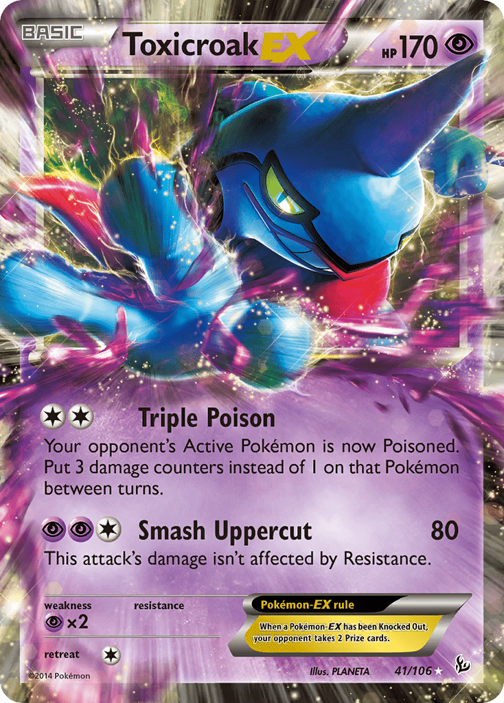 Toxicroak EX (41/106) [XY: Flashfire] Pokemon Single Pokémon  | Multizone: Comics And Games