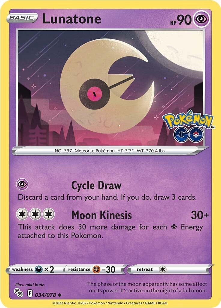Lunatone (034/078) [Pokémon GO] Pokemon Single Pokémon  | Multizone: Comics And Games