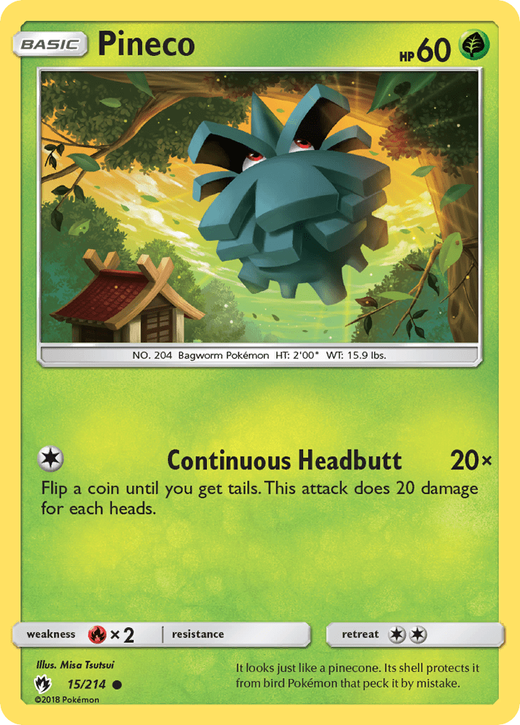 Pineco (15/214) [Sun & Moon: Lost Thunder] Pokemon Single Pokémon  | Multizone: Comics And Games