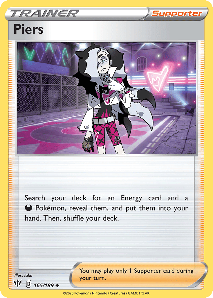Piers (165/189) [Sword & Shield: Darkness Ablaze] Pokemon Single Pokémon  | Multizone: Comics And Games