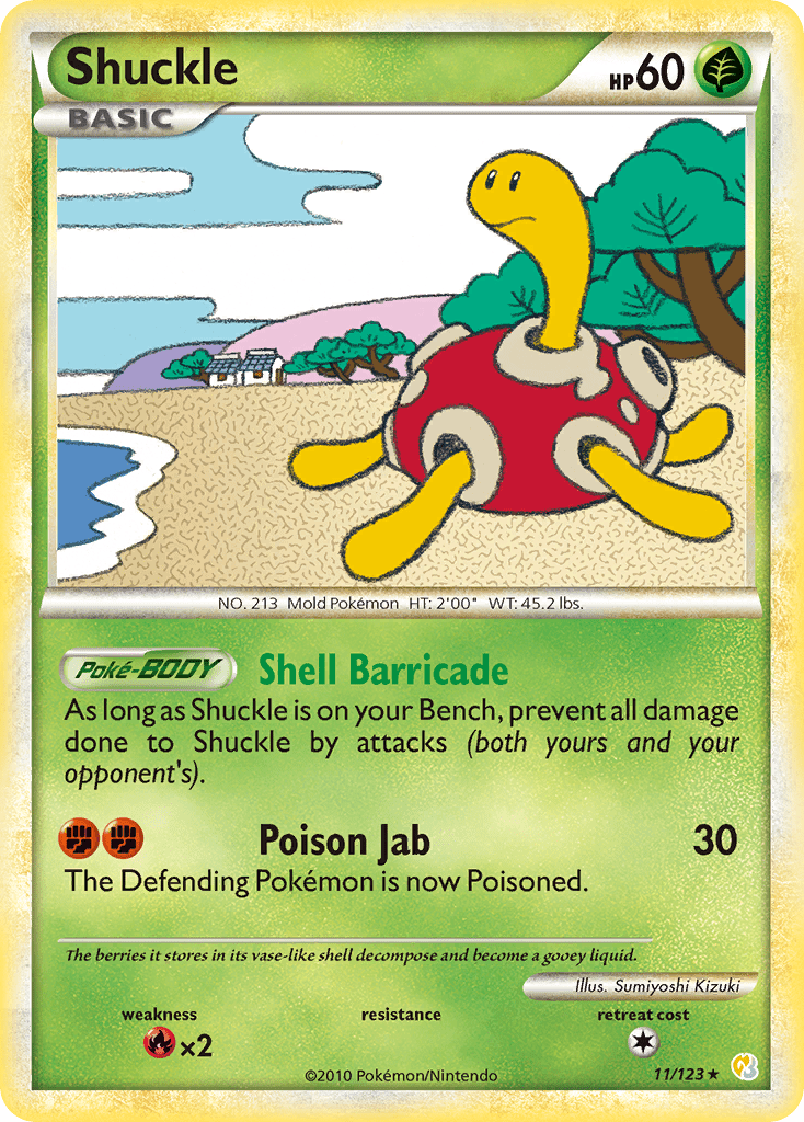 Shuckle (11/123) [HeartGold & SoulSilver: Base Set] Pokemon Single Pokémon  | Multizone: Comics And Games