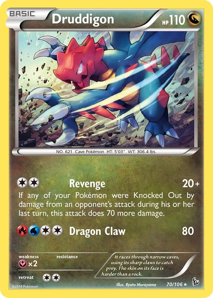 Druddigon (70/106) (Theme Deck Exclusive) [XY: Flashfire] Pokemon Single Pokémon  | Multizone: Comics And Games