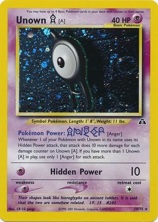 Unown [A] (14/75) [Neo Discovery Unlimited] Pokemon Single Pokémon  | Multizone: Comics And Games