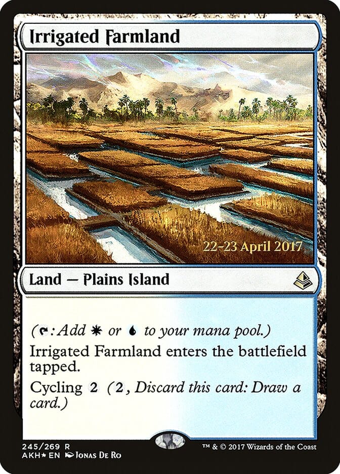 Irrigated Farmland [Amonkhet Prerelease Promos] MTG Single Magic: The Gathering  | Multizone: Comics And Games