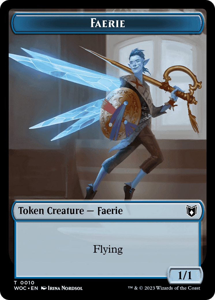 Faerie // Human Double-Sided Token [Wilds of Eldraine Commander Tokens] MTG Single Magic: The Gathering  | Multizone: Comics And Games