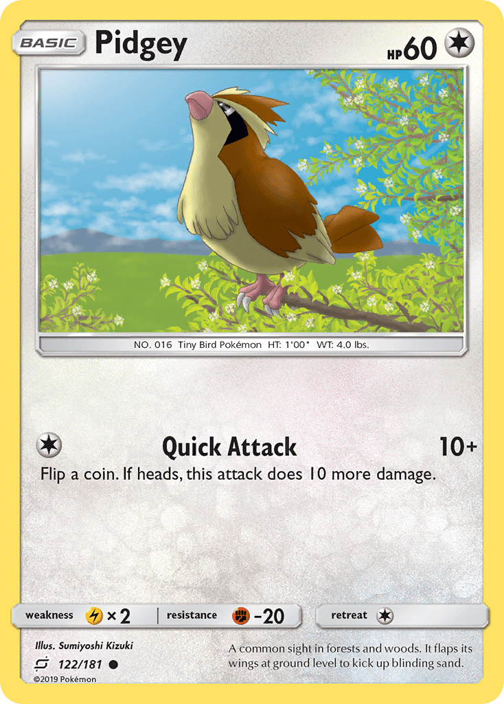 Pidgey (122/181) [Sun & Moon: Team Up] Pokemon Single Pokémon  | Multizone: Comics And Games