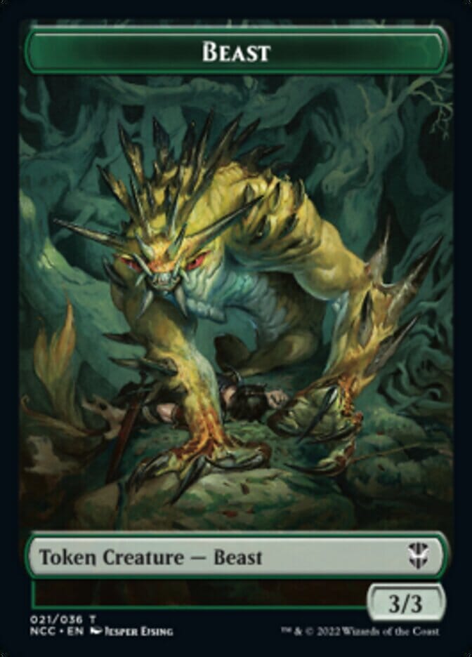 Plant // Beast Double-sided Token [Streets of New Capenna Commander Tokens] MTG Single Magic: The Gathering  | Multizone: Comics And Games