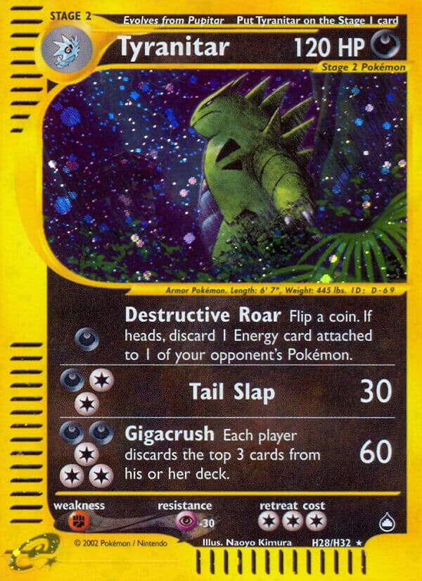 Tyranitar (H28/H32) [Aquapolis] Pokemon Single Pokémon  | Multizone: Comics And Games