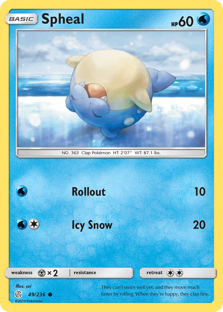 Spheal (49/236) [Sun & Moon: Cosmic Eclipse] Pokemon Single Pokémon  | Multizone: Comics And Games