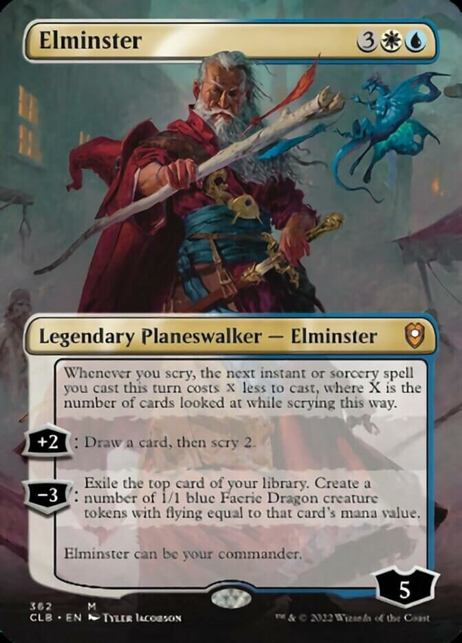 Elminster (Borderless) [Commander Legends: Battle for Baldur's Gate] MTG Single Magic: The Gathering  | Multizone: Comics And Games