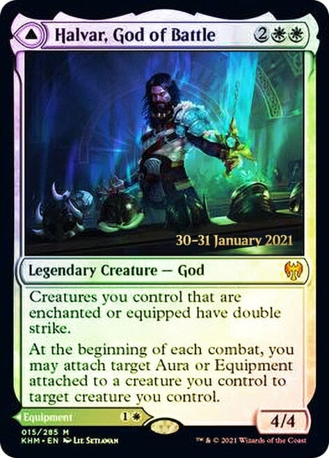 Halvar, God of Battle // Sword of the Realms [Kaldheim Prerelease Promos] MTG Single Magic: The Gathering  | Multizone: Comics And Games