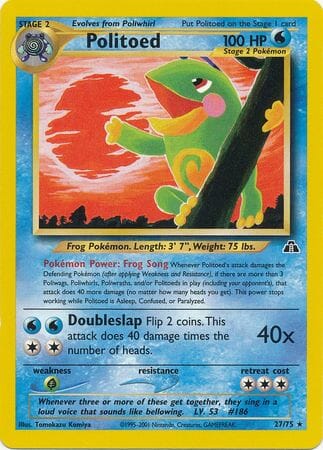 Politoed (27/75) [Neo Discovery Unlimited] Pokemon Single Pokémon  | Multizone: Comics And Games