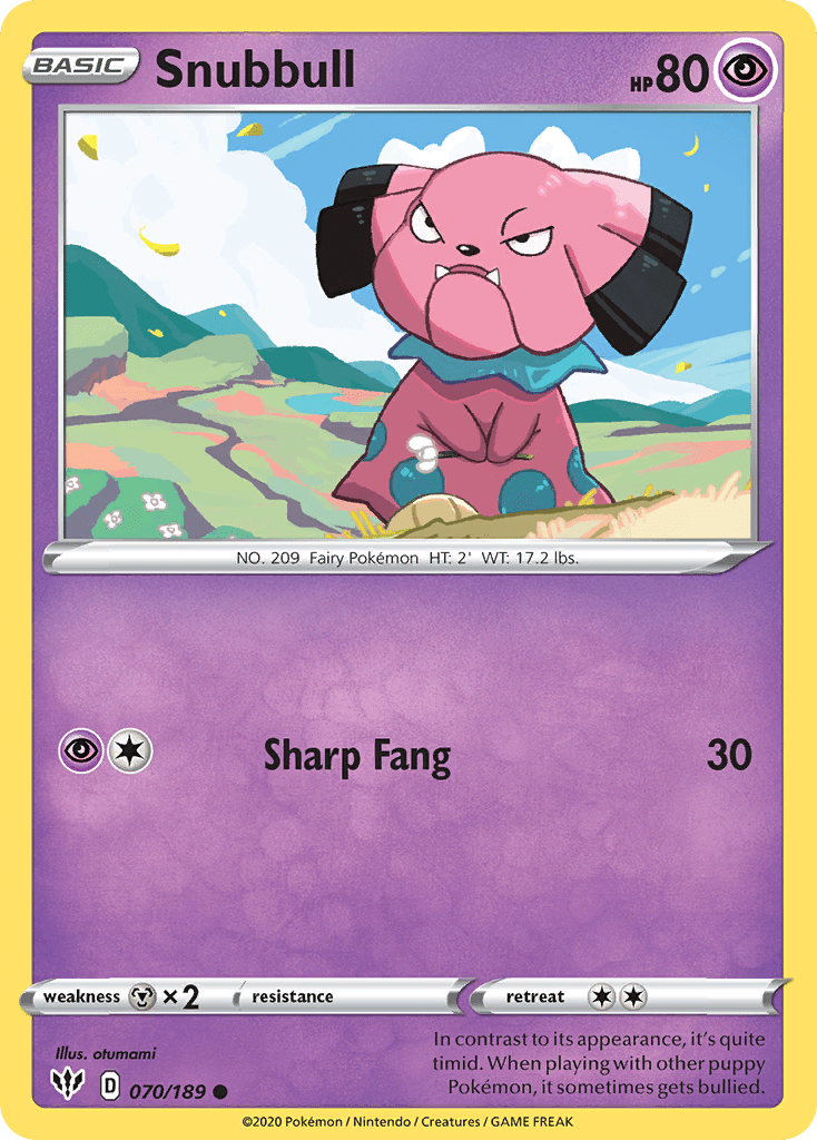 Snubbull (070/189) [Sword & Shield: Darkness Ablaze] Pokemon Single Pokémon  | Multizone: Comics And Games
