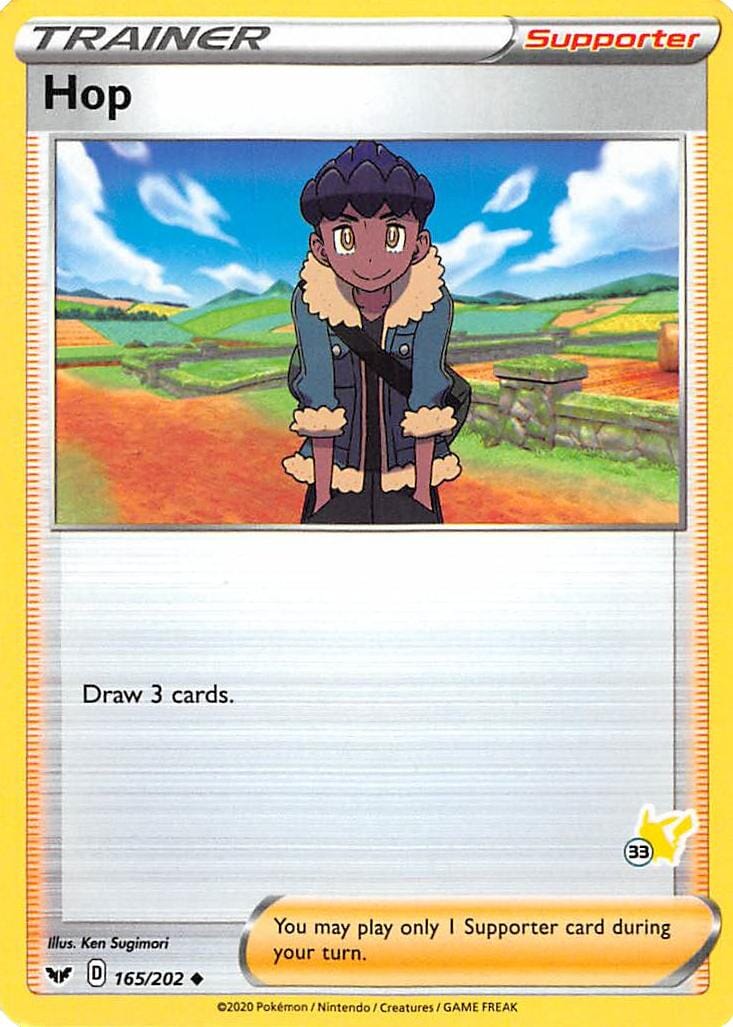 Hop (165/202) (Pikachu Stamp #33) [Battle Academy 2022] Pokemon Single Pokémon  | Multizone: Comics And Games
