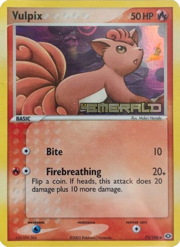 Vulpix (72/106) (Stamped) [EX: Emerald] Pokemon Single Pokémon  | Multizone: Comics And Games