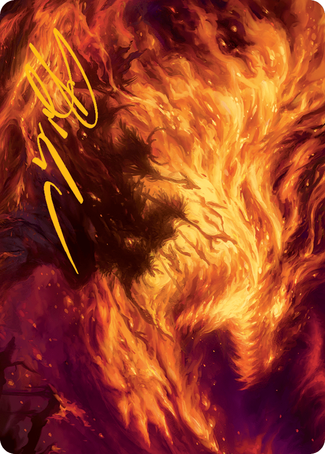 Stoke the Flames Art Card (Gold-Stamped Signature) [March of the Machine Art Series] MTG Single Magic: The Gathering  | Multizone: Comics And Games