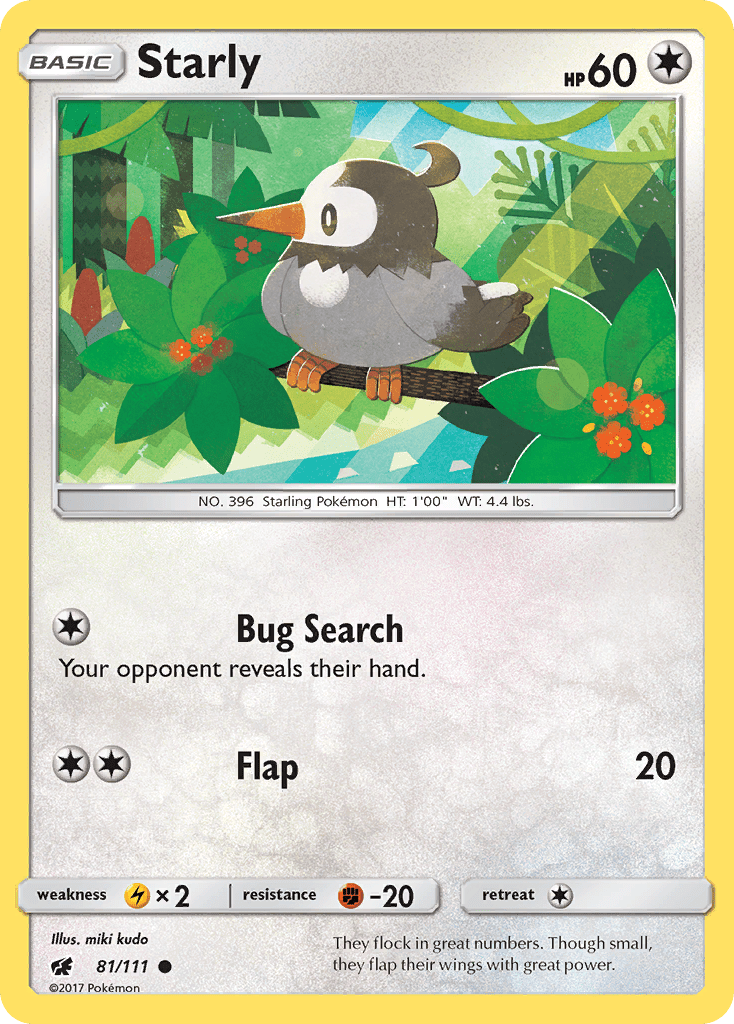 Starly (81/111) [Sun & Moon: Crimson Invasion] Pokemon Single Pokémon  | Multizone: Comics And Games