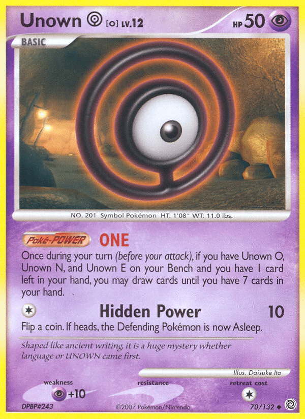 Unown O (70/132) [Diamond & Pearl: Secret Wonders] Pokemon Single Pokémon  | Multizone: Comics And Games