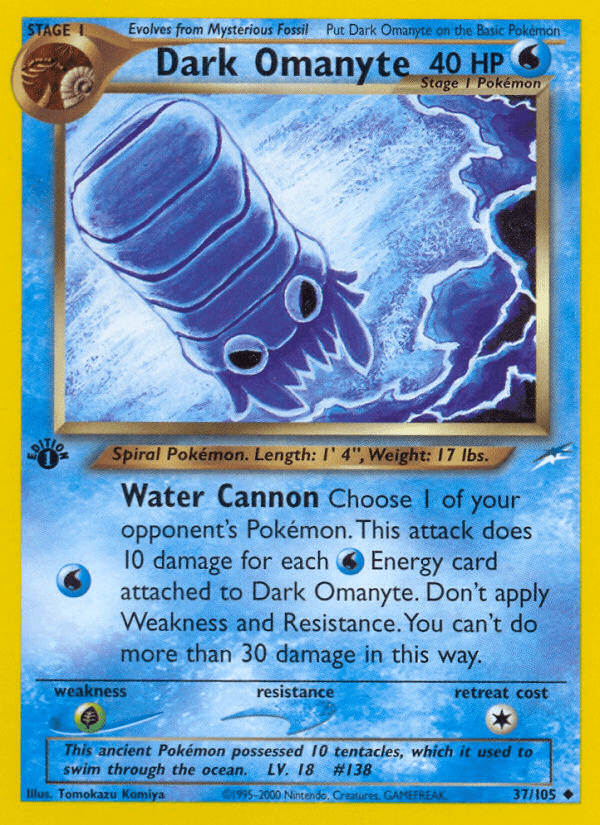 Dark Omanyte (37/105) [Neo Destiny 1st Edition] Pokemon Single Pokémon  | Multizone: Comics And Games